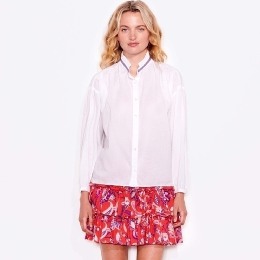 SUNDRY WOMEN'S MINI COLLAR BUTTON DOWN IN WHITE
